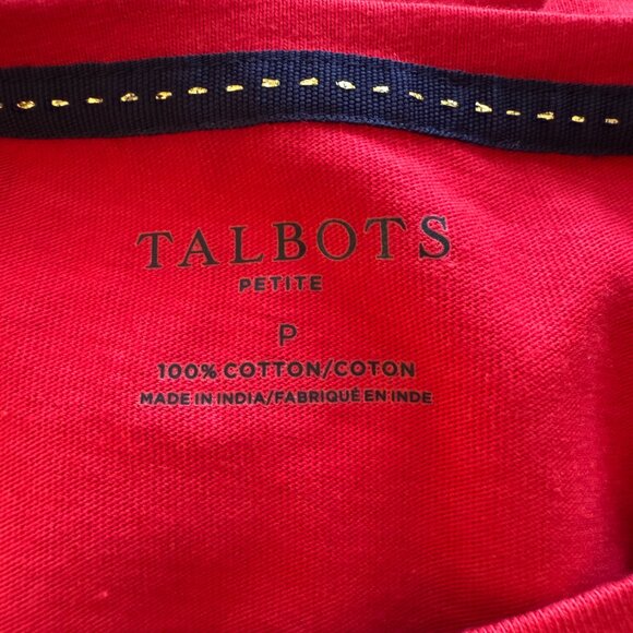 Talbots Petite PS red long sleeve winter Terrier dog pullover t-shirt - Picture 7 of 9